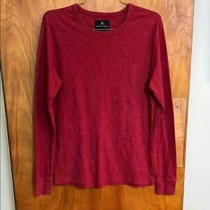Men's Red Long Sleeve Lightweight Thermal Tee Size Large